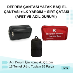 YATAK BAŞI EL Çantası + İlk Yardım Set + Sırt Çantası