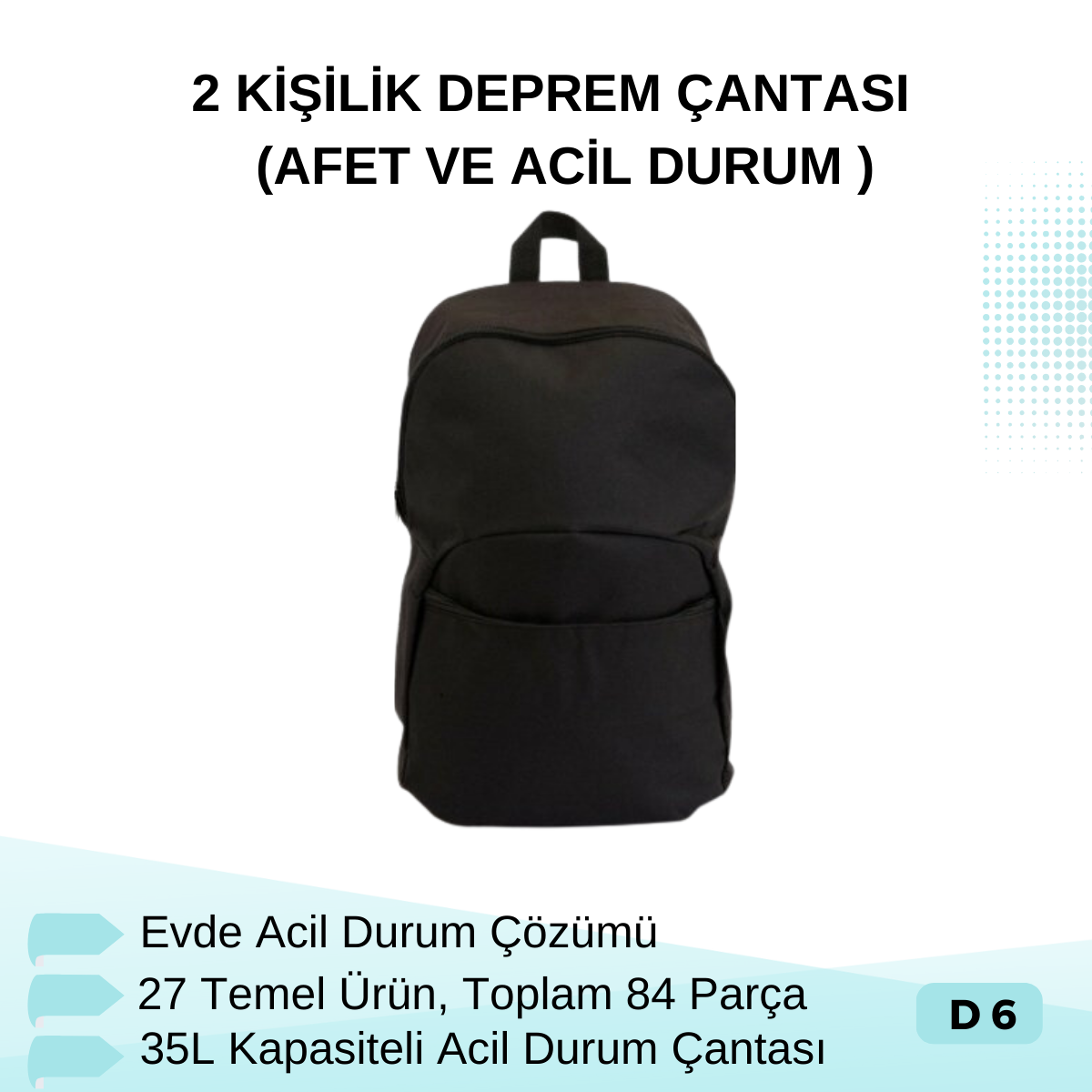 2 KİŞİLİK DEPREM ÇANTASI