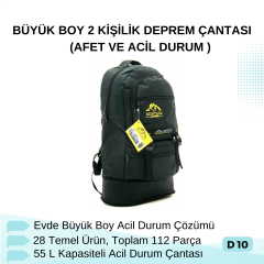 BÜYÜK BOY 2 KİŞİLİK DEPREM ÇANTASI