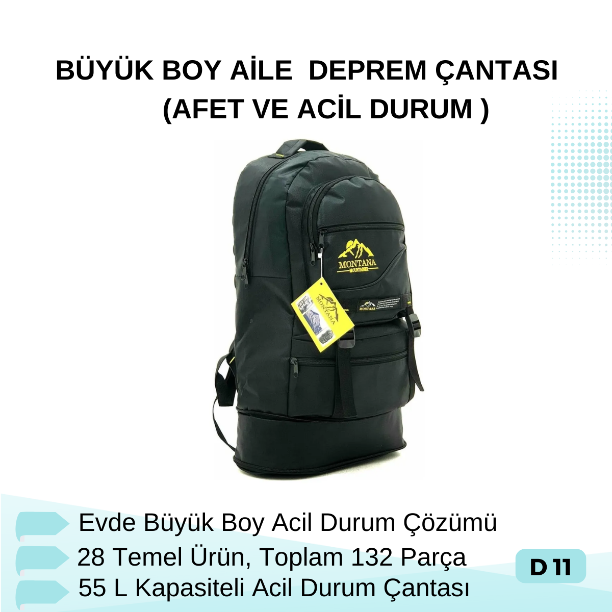 BÜYÜK BOY AİLE DEPREM ÇANTASI