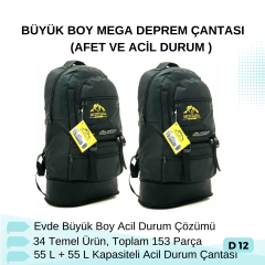 BÜYÜK BOY MEGA  DEPREM ÇANTASI