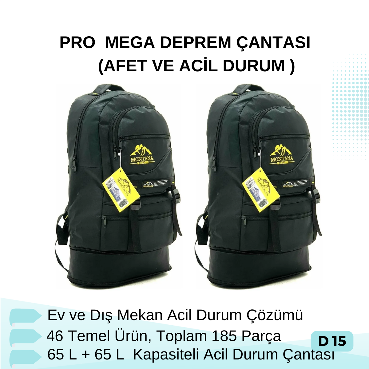 PRO  MEGA DEPREM ÇANTASI